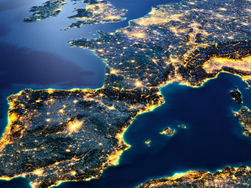A satellite image of Europe. Credit: European Defence Agency.