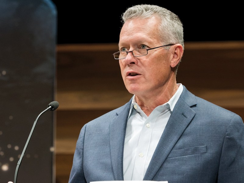 Phil McAlister speaks at the 2025 SpaceNews Icon Awards in December 2025 in Washington, D.C. Credit: Jason Dixson Photography