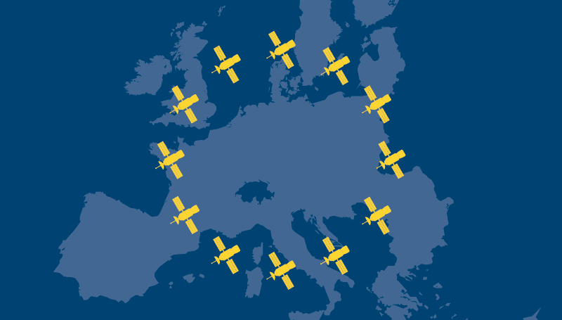 Rising investments create new opportunities for smallsat manufacturers in Europe. Credit: SpaceNews illustration; Aerospace Corp